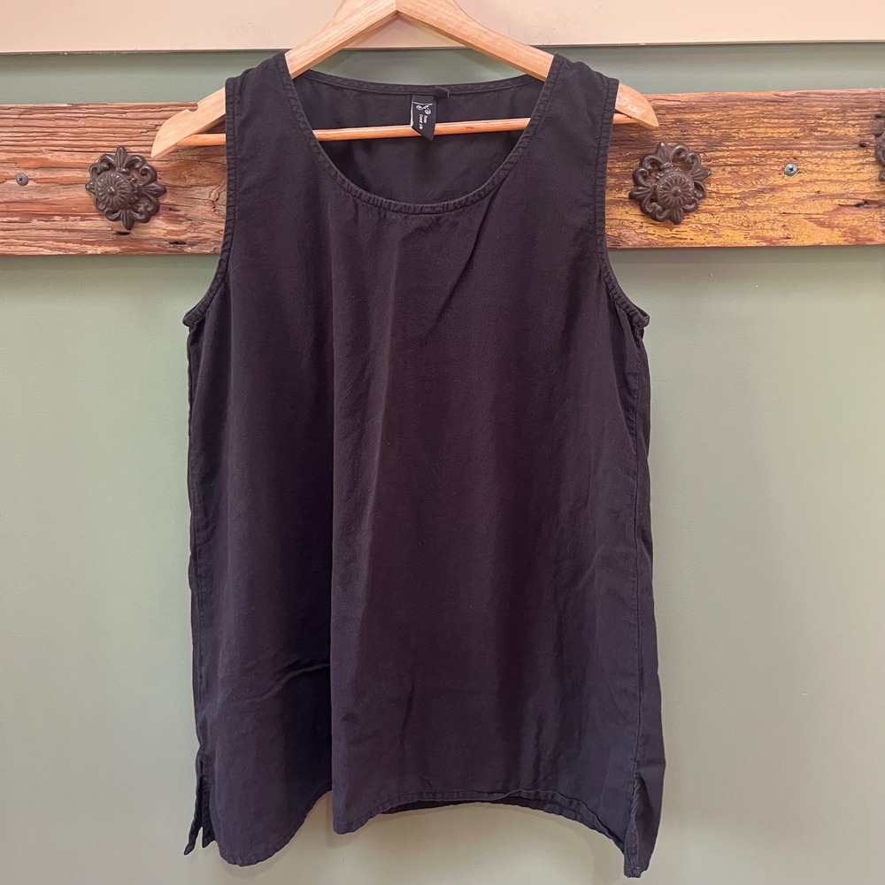 Focus Casual Life Womens Black Sleeveless Scoop Neck Relaxed Tank Top Size M
